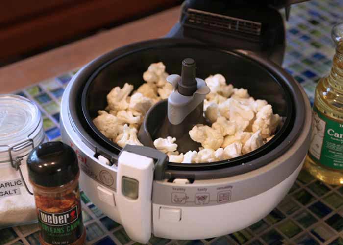 The T-fal ActiFry low-oil fryer on the kitchen counter