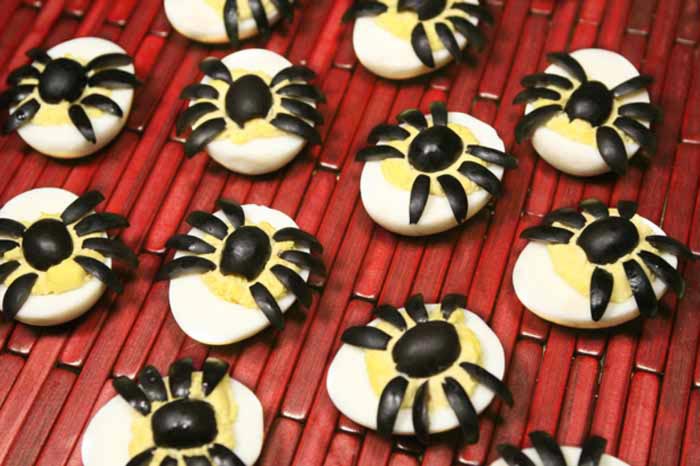 Spider Deviled Eggs