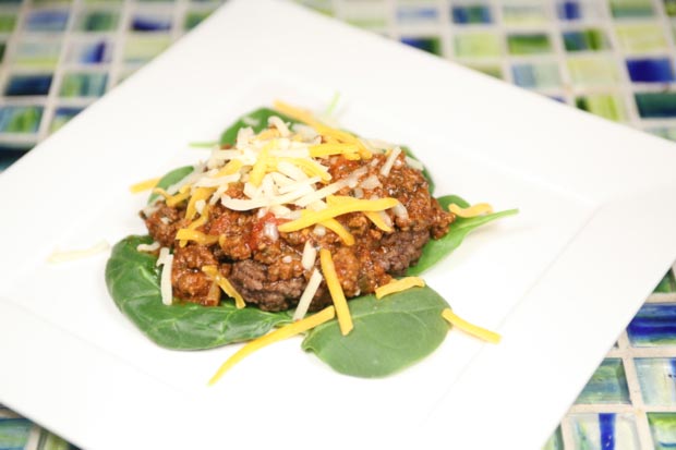 Bunless Chili Cheese Burger