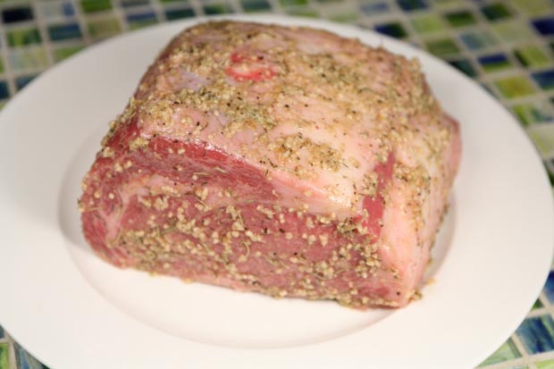 Rub the paste all over the rib roast.